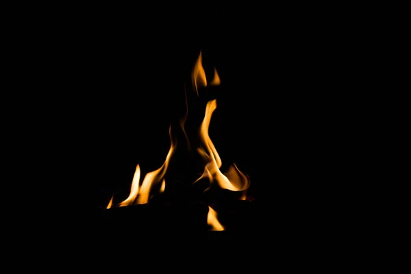 Burning Flame Fire Black Background — Stock Photo, Image