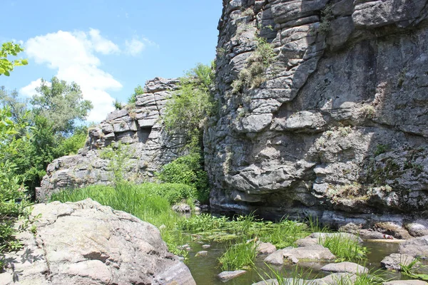 Stone Rock Greenery Tourist Area Rocks — Stock Photo, Image