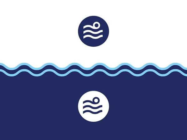 Logo typ för en man som flyter på vågorna — Stock vektor