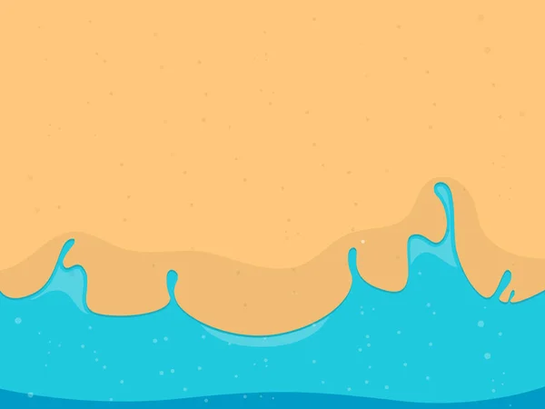 Plage de sable doré avec une vague de roulement — Image vectorielle