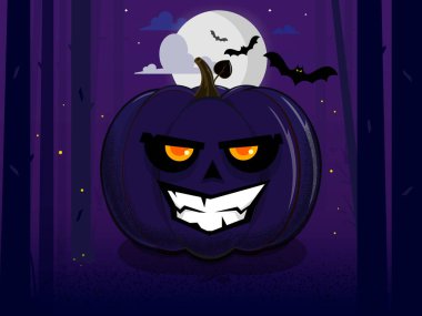 Cehennem gülümseme Halloween kabak mehtaplı bir gecede