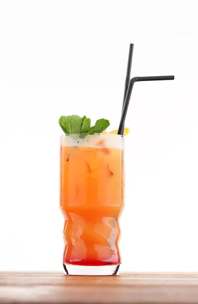 Cold Alcohol Cocktail Grenadine Lemon — Stock Photo, Image