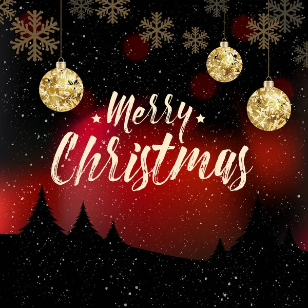 Élégant Fond Noël Avec Boule Noël Brillant Tous Les Éléments — Image vectorielle