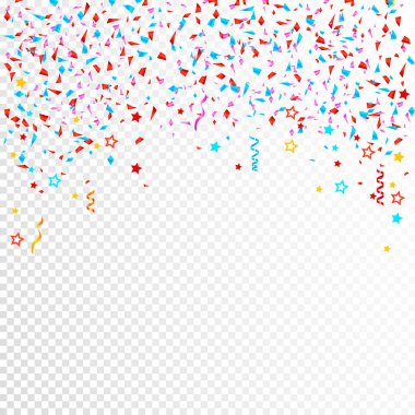 Parlak renkli vektör konfeti arka plan. Tüm öğeleri ayrı katmanlarda vardır. Vektör, illüstrasyon, eps 10