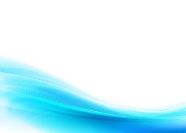 Gelombang Biru Abstrak Dengan Latar Belakang Melengkung Cahaya Kabur Vektor - Stok Vektor