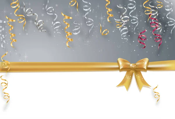 Weiße Geschenkschachtel Mit Goldenem Band Auf Grauem Hintergrund Vektor Illustration Vektorgrafiken