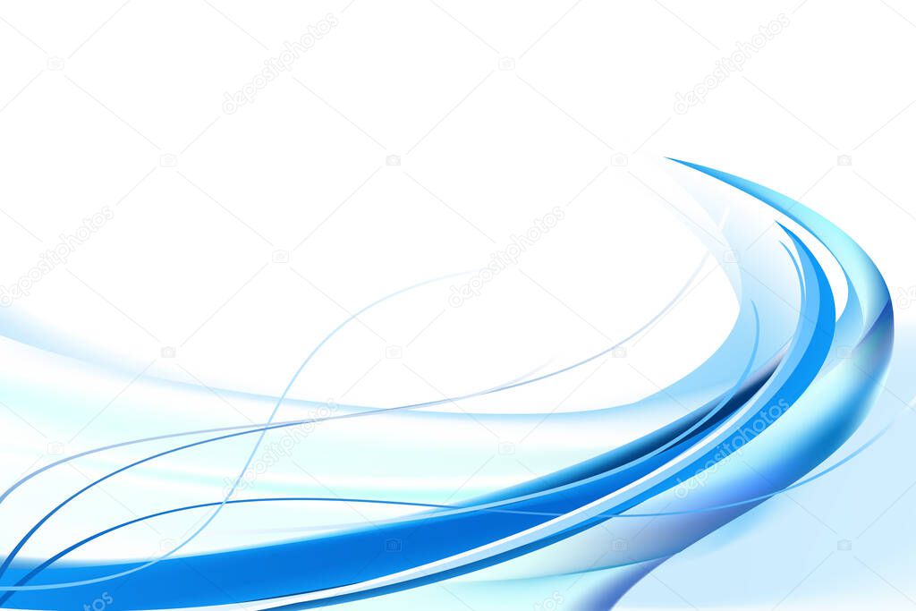 Abstract blue wavy with blurred light curved lines background. Vector, illustration, eps10