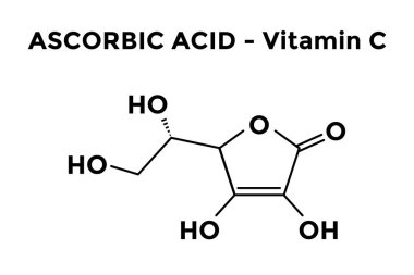 Askorbik asit, C vitamini yapısal kimyasal formülü