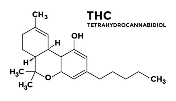 Tetrahydrocannabinol-THC-structuurformule — Stockvector
