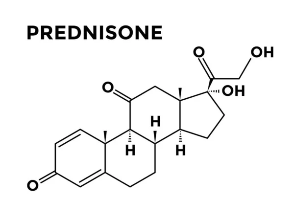 Formula chimica strutturale del corticosteroide Prednisone — Vettoriale Stock