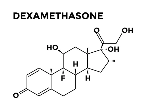 デキサメタゾンコルチコステロイド化学構造式 — ストックベクタ