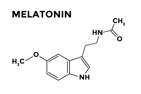 白い背景に睡眠ホルモンメラトニン構造式 — ストックベクタ