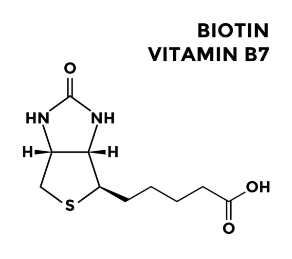 维生素B7 - 生物锡，结构化学配方 — 图库矢量图片