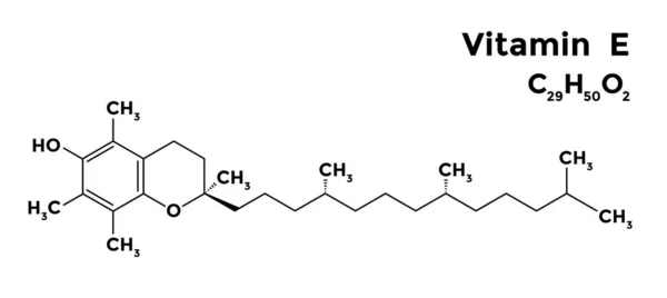 阿尔法生育酚，维生素E结构化学配方 — 图库矢量图片