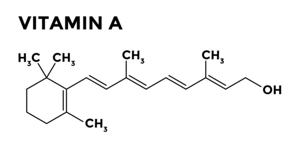 Vitamina A - retinol - fórmula química estructural — Vector de stock