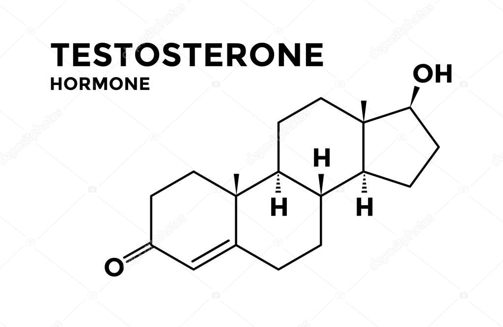 Testosterone male hormone structural chemical formula