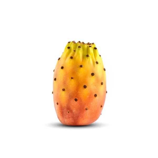 Prickigt Päron Friska Nopal Kaktus Frukt Isolerad Vit Bakgrund — Stockfoto
