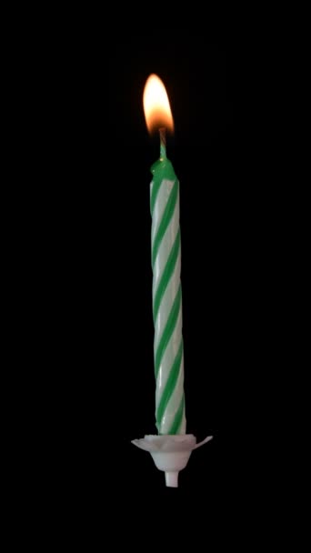 Green White Birthday Candle Burning Transparent Background Alpha Matte Video By C Mmarkoni Gmail Com Stock Footage