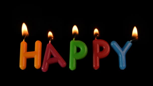 Candles Word Happy Burning Transparent Background Alpha Matte