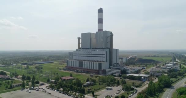 Central Térmica Tiro Con Dron Carbón — Vídeos de Stock