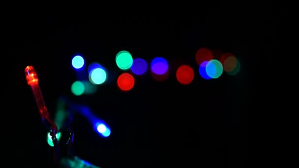 Нить Рождественские Светодиодные Огни Мигает Идеальное Дополнение Вашего Рождества Нового — стоковое видео