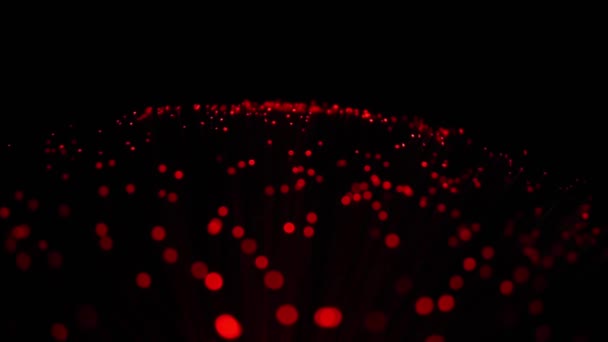 Fiber Optics Close Camera Moving Stars Galaxy Night — Stock Video