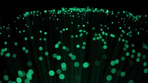 Fiber Optics Närbild Kameran Flyttar Stjärnor Galaxy Natt — Stockvideo