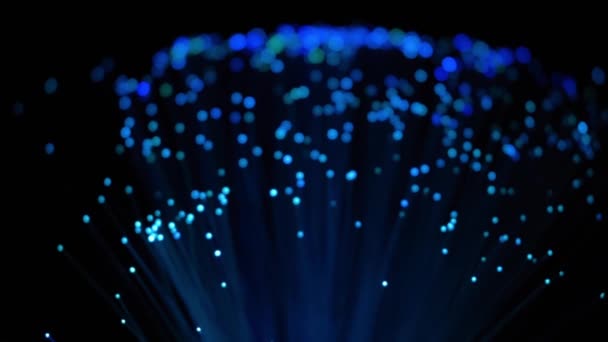 Fiber Optics Närbild Kameran Flyttar Stjärnor Galaxy Natt — Stockvideo