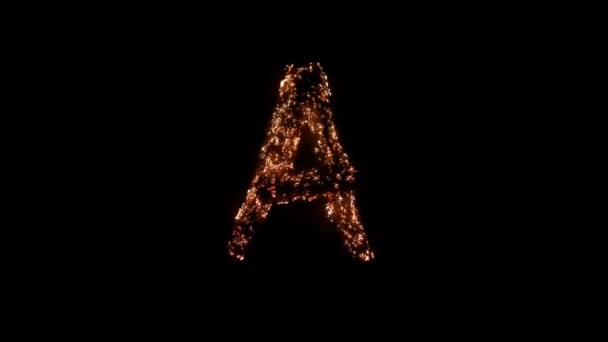 手紙A燃焼 スチールウールのくすぶる 美しい燃焼 — ストック動画