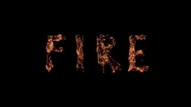 Siyah arka planda Word Fire yanma