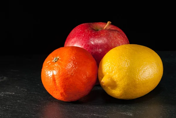 Apfel Zitrone Und Orange — Stockfoto