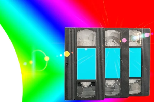 Vhs Videocassette Beautiful Multicolored Background — Stock Photo, Image