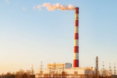 Endüstriyel, ekoloji kirliliği. Baca duman