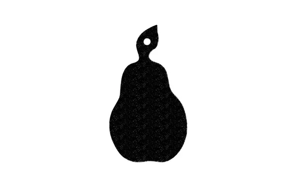 Pear の壁紙のための白い背景の黒いシルエット — ストック写真