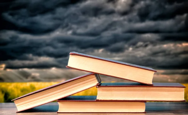 Böcker staplade ovanpå varandra — Stockfoto