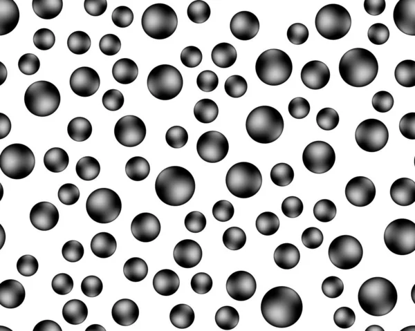 白色背景上的黑球无缝图案 — 图库矢量图片