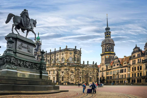 Incrível Cidade Dresden Alemanha Centro Histórico Europeu Esplendor — Fotografia de Stock