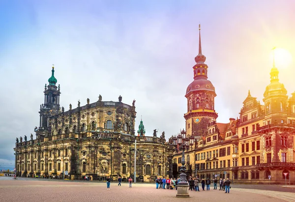Muhteşem Şehir Dresden Almanya Avrupa Tarihi Merkezi Ihtişamı — Stok fotoğraf