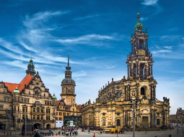 Дивовижні Міста Дрездена Німеччині Історичний Центр Європейських Пишнотою — стокове фото