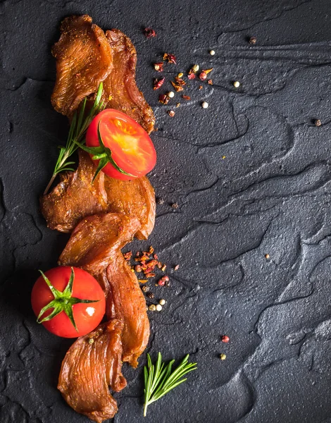 Chicken Jerky Pieces Fillet Soy Sauce — Stock Photo, Image