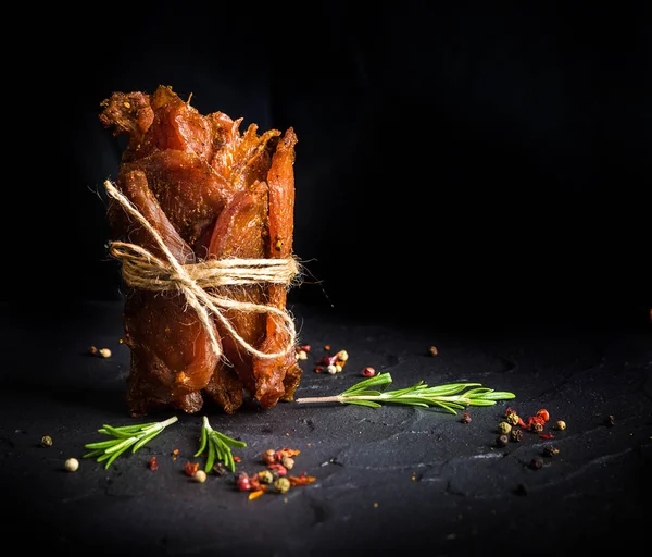 Chicken Jerky Pieces Fillet Soy Sauce — Stock Photo, Image