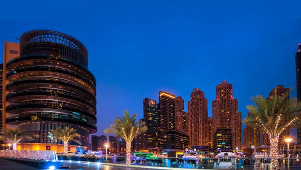 Vista Generale Dubai Marina Linea Dello Skyline Della Città — Foto Stock