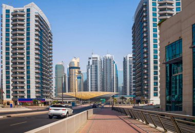 Dubai Yat Limanı genel bakış. şehir manzarası.