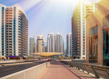 Dubai Yat Limanı genel bakış. şehir manzarası.