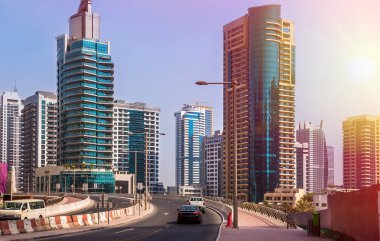 Dubai Yat Limanı genel bakış. şehir manzarası.