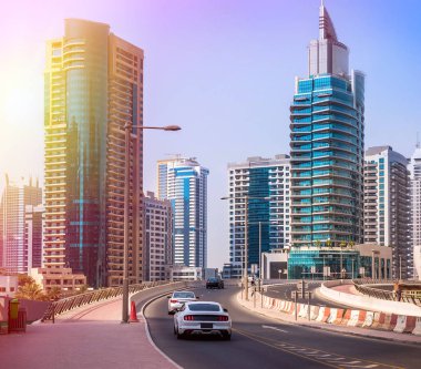 Dubai Yat Limanı genel bakış. şehir manzarası.