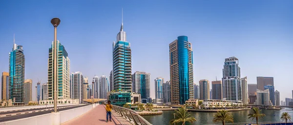 Dubai Marina Általános Képet City Skyline — Stock Fotó