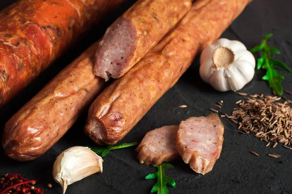 Saucisse Drogobych Base Porc Boeuf Délices Viande — Photo