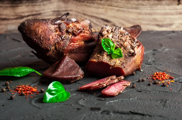 Delicious Smoked Tongue Delicious Meat — Stock Photo, Image