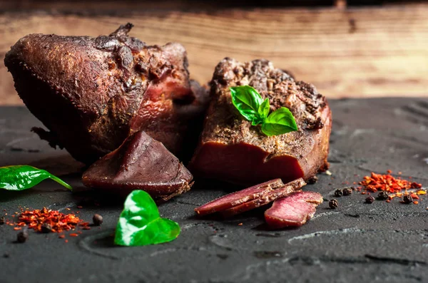 Delicious Smoked Tongue Delicious Meat — Stock Photo, Image